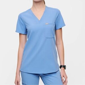 Figs Catarina Ceil Blue Scrub Top sz Small